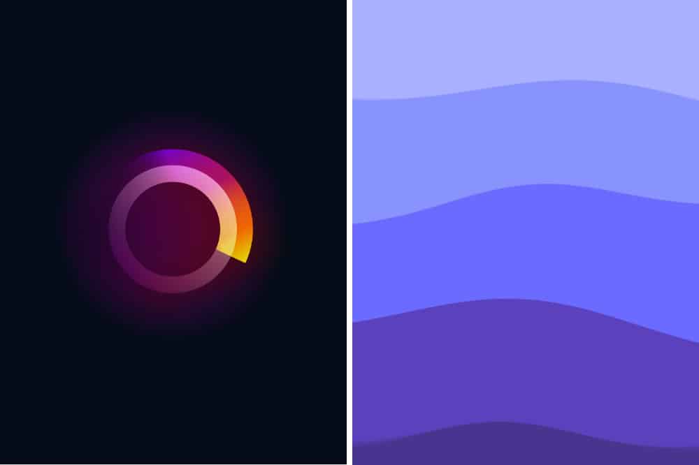 Das Zone Wallpaper-Pack mit abstrakten Ringen und Wellen